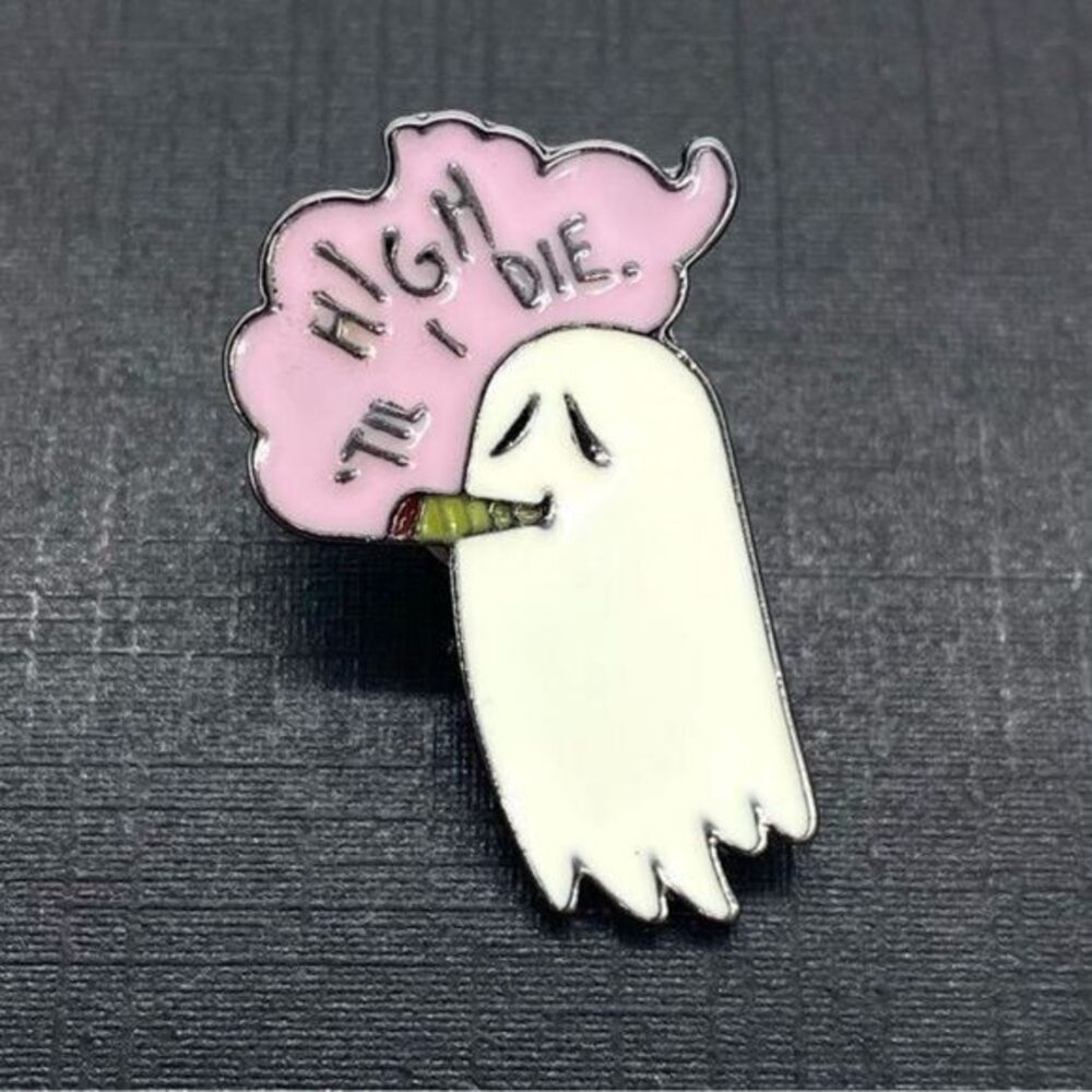 Stoner Halloween Enamel Ghost Pin